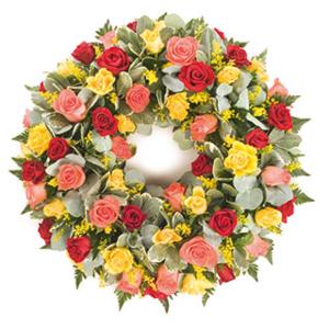 Mixed Rose Wreath